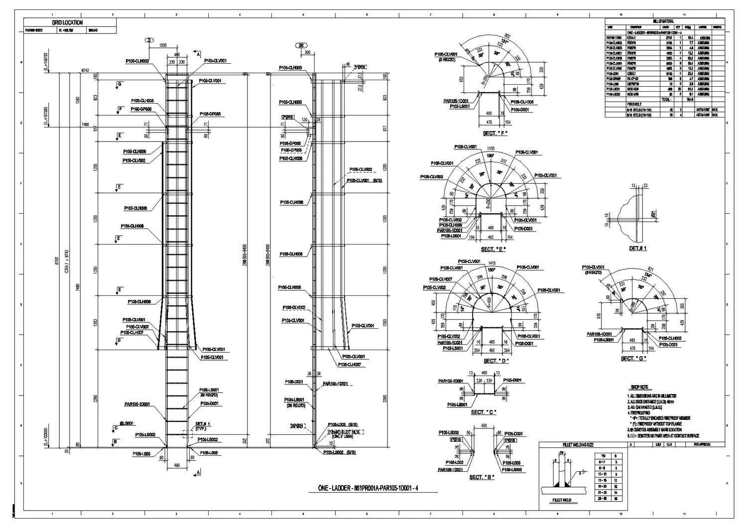 Miscellaneous steel assembly drawing