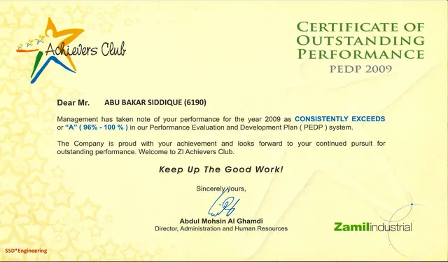 Outstanding Performance 2009