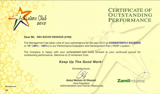 Outstanding Performance 2012