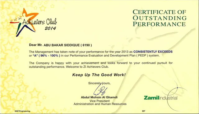 Outstanding Performance 2013